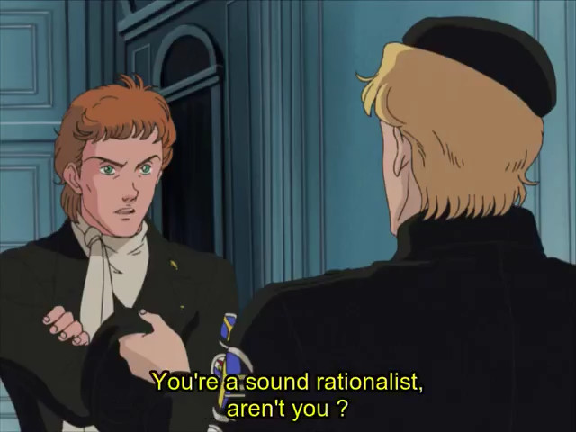 “You're a sound rationalist, aren't you?”; Screenshot from “Legends of the Galactic Heroes”